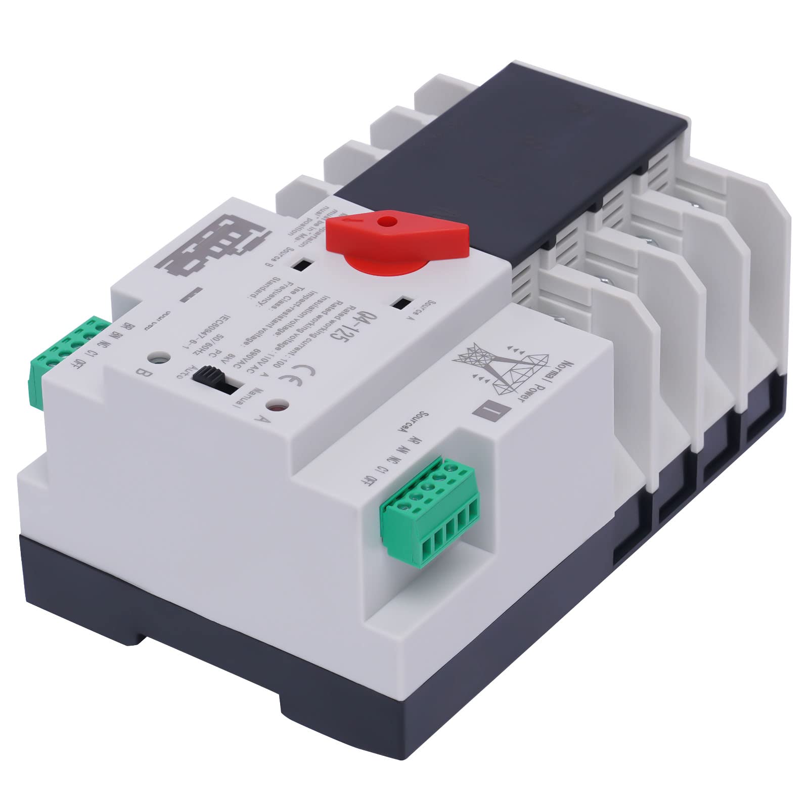 100A 4P Dual Power Automatic Transfer Switch 110V Dual Power Generator Changeover Switch 50HZ/60HZ Transfer Switch