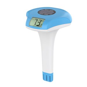 RINMEE Solar Digital Pool Thermometer Floating, Large Easy-to-Read Screen Display and Bold Numbers, High Accuracy and Wide Measuring Range for Swimming Pool, Spa, Hot Tub, Ice Bath, Fish Pond