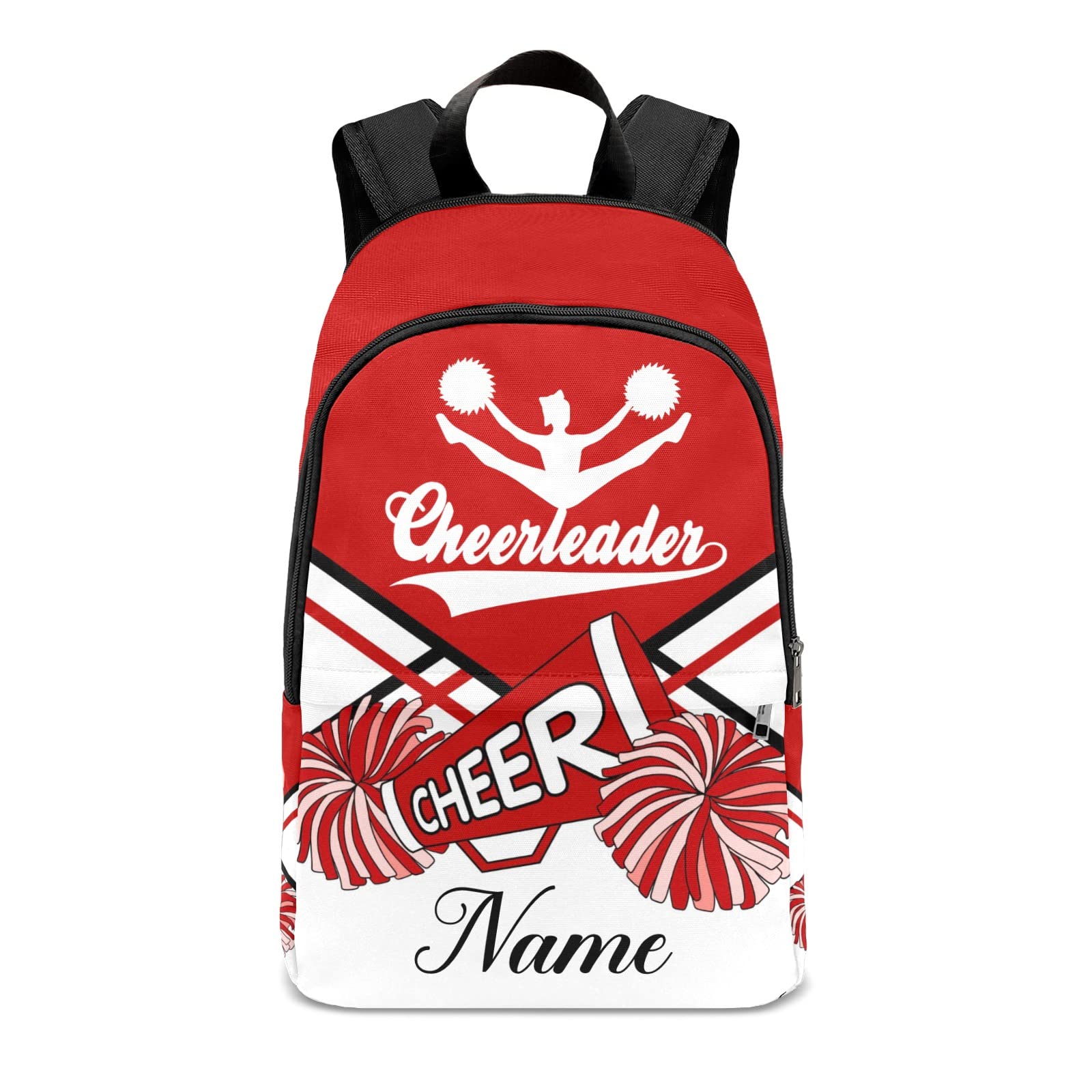 zaaprintblanket Personalized Cheerleader Cheer White Red Backpack Casual Daypack Bag for Man Woman