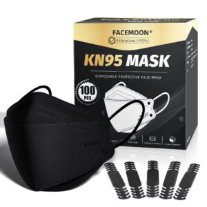 kn95 face mask disposable adults - 100 pack 5 layer protection adjustable kn95 mask breathable comfortable respirator women men kn95 face mask individually wrapped