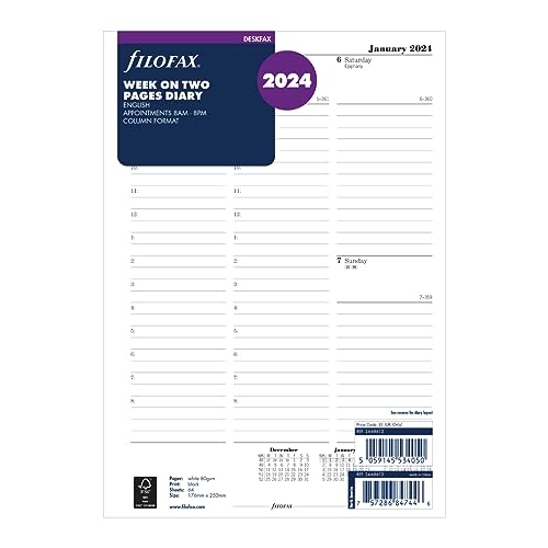 Filofax Deskfax week on two pages with appointments English diary ...