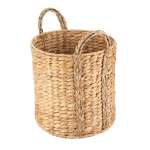 jlkimzvo multi-purpose seaweed belly basket with handle - washing basket, water hyacinth woven basket, used for washing plants, suitable for living room, toys, blankets or nursery