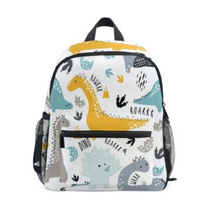 DXTKWL Cartoon Dinosaur Dino Toddler Backpack for Boys Girls, Kids Backpack Small Mini Backpack with Chest Strap, 10x4x12 in