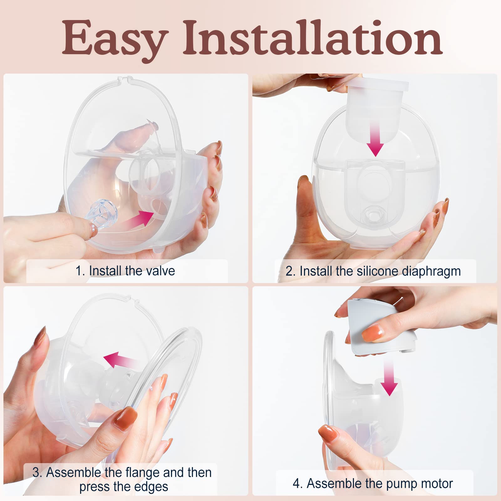 Zooawa Breast Pump, Wearable Breast Pump, 2 Pack