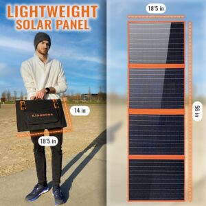 Portable Solar Panel - Foldable 120W Solar Panel with Adjustable Kickstands for Power Station, Camping, RV, Lightweight Solar Briefcase Design for Travel Trailers, RV Batteries, and USB Devices
