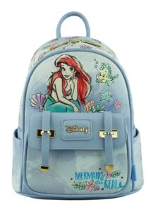 wondapop disney the little mermaid ariel 11" vegan leather fashion mini backpack