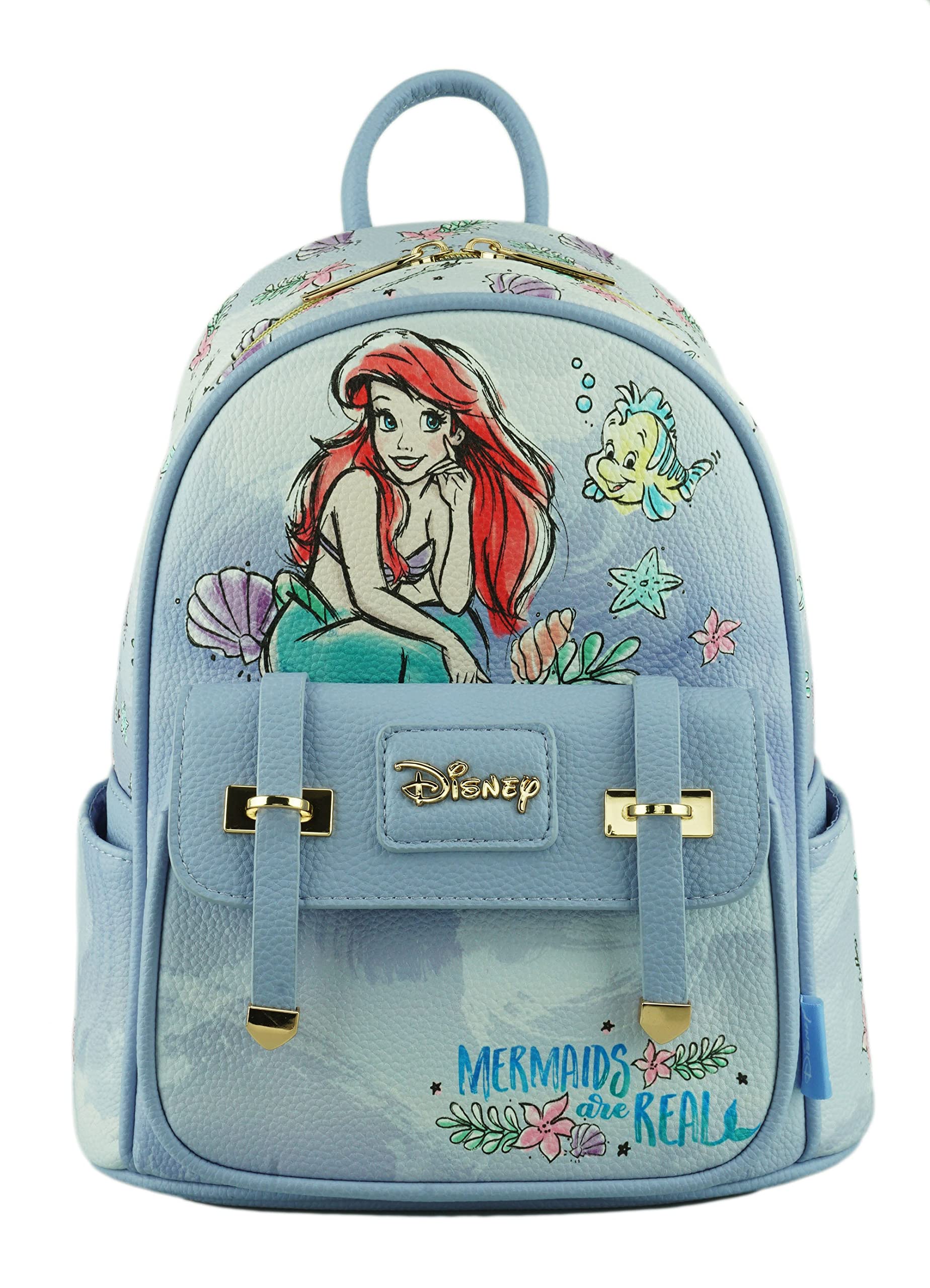 Wondapop Disney The Little Mermaid Ariel 11" Vegan Leather Fashion Mini Backpack