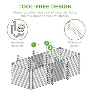 Best Choice Products 4x2x2ft Outdoor Metal Raised Garden Bed, Deep Root Planter Box for Vegetables, Flowers, Herbs, and Succulents w/ 119 Gallon Capacity - Charcoal