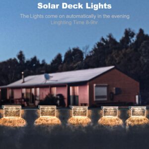 TIJNN Solar Deck Lights， Outdoor Lighting Backyard Decoration Outdoor Deck Light, Garden Post Fence Step Light- 12 Pack