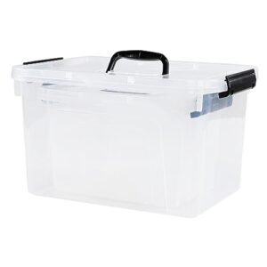 jandson 2 pack latching storage box with handle, plastic lidded storage bin, f