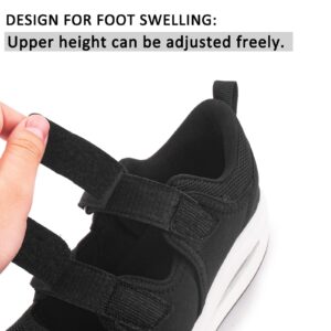 Women's Comfortable Working Nurse Shoes Non-Slip Adjustable Breathable Walking Buffer Fitness Casual Nursing Orthotic Lightweight Shoes Black US/8