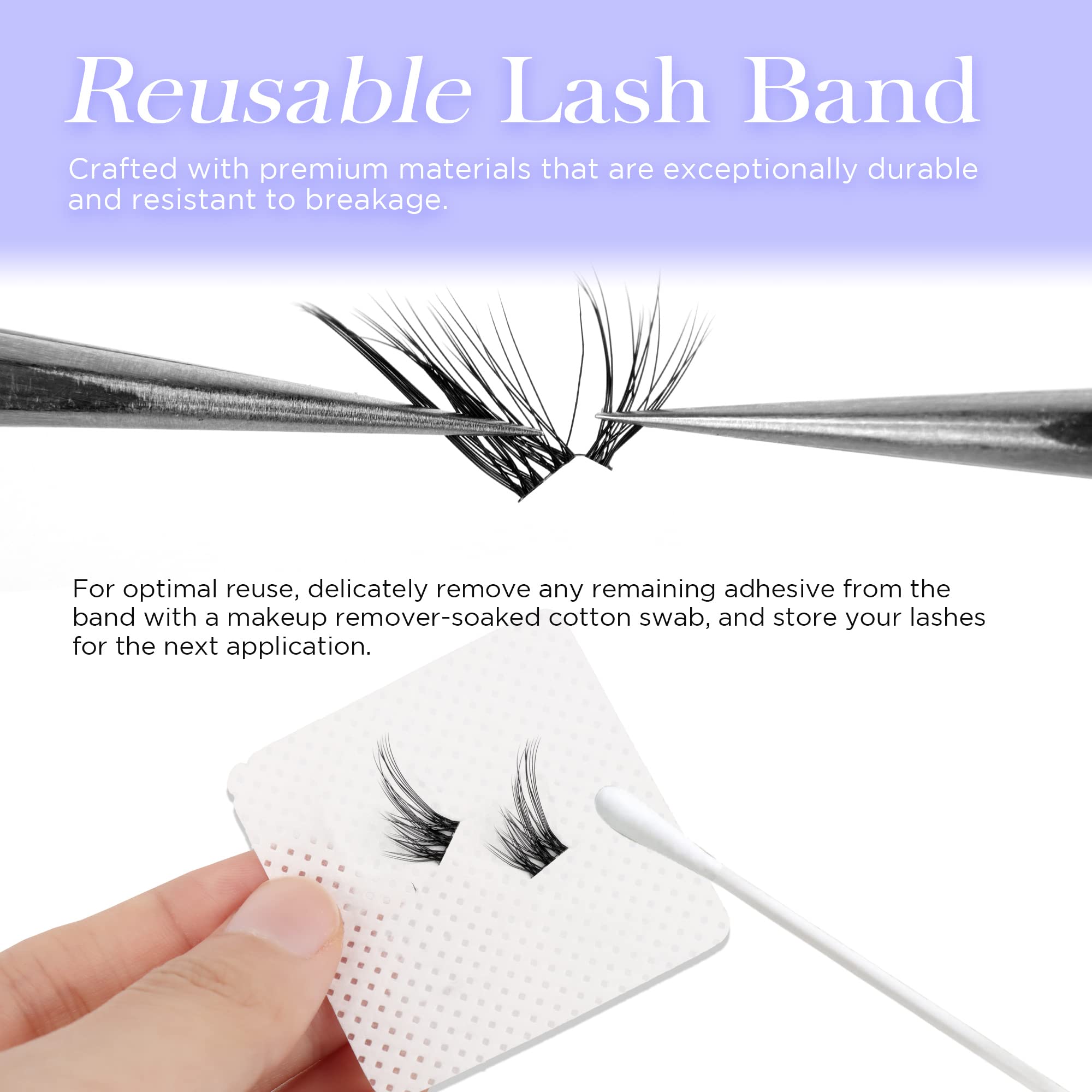 BEYELIAN Lash Clusters, 72 Pcs Individual Cluster Lashes, 10-16mm DIY Eyelash Extension Super Thin Band Resuable Soft Glue Bonded Lash Extensions (504 and 505 Mix Black Band)