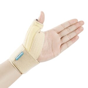 thx4copper thumb & wrist stabilizer splint for blackberry thumb,thumb pain relief for arthritis,sprained,tendonitis,carpal tunnel,breathable&stable,s-m(beige)