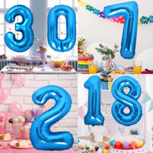 Number 4 Balloon 40 Inch Large Size Blue Jumbo Digit Mylar Foil Helium Blue Balloons for 4th Birthday Party Number 4 14 40 Balloons 4 Years Birthday Party Decorations for Kids four Years Decorations