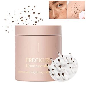 liquid fake freckle stamp pen，freckles liquid air cushion stamp,magic long lasting waterproof quick dry natural like fake freckle pen makeup stamp,a sunny freckled look just for you(01# saddle brown)