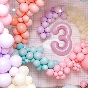 Huge Macaron Pink Number 3 Balloon Pink 3rd Birthday Party Supplies Decors for Girl Giant 3 Balloon 3 Years Old Balloon Anniversary Party Decors Digital Balloons Decor Theme Party Supplies Photo Shoot