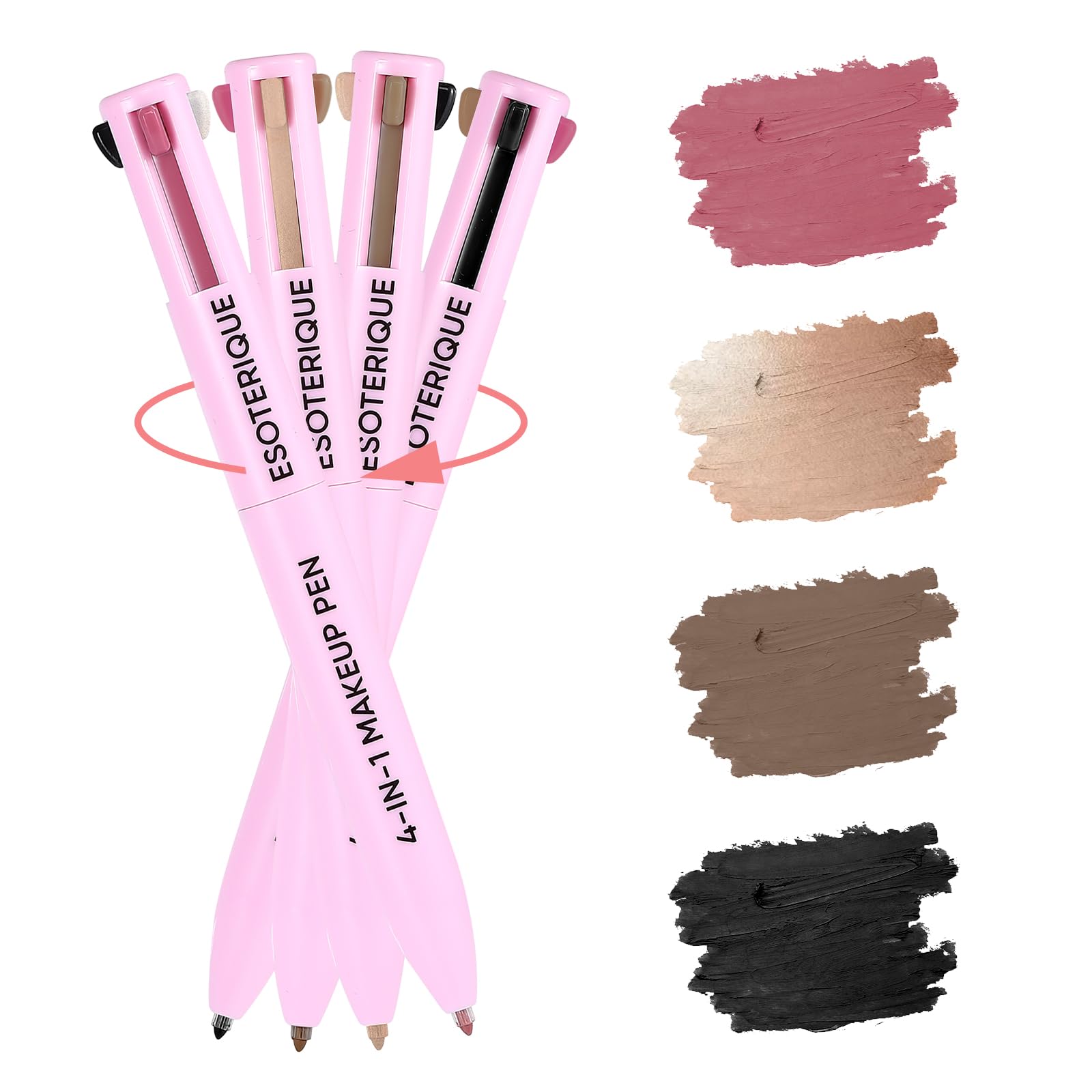 ESOTERIQUE 4 in 1 Makeup Pen, Eyeliner, Lip Liner, Brow Pencil, and Highlighter in One Pencil, Easy-To-Apply and Compact for Travel - Cruelty-Free & Vegan, Shade 03