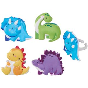 cute dinosaurs cupcake rings birthday party favors - 24 pc