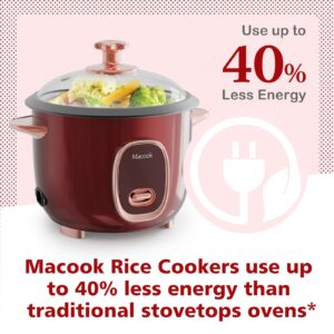 Macook Mini Rice Cooker Small Rice Cooker 3 Cup, Portable Travel Rice Cooker, Auto Keep Warm