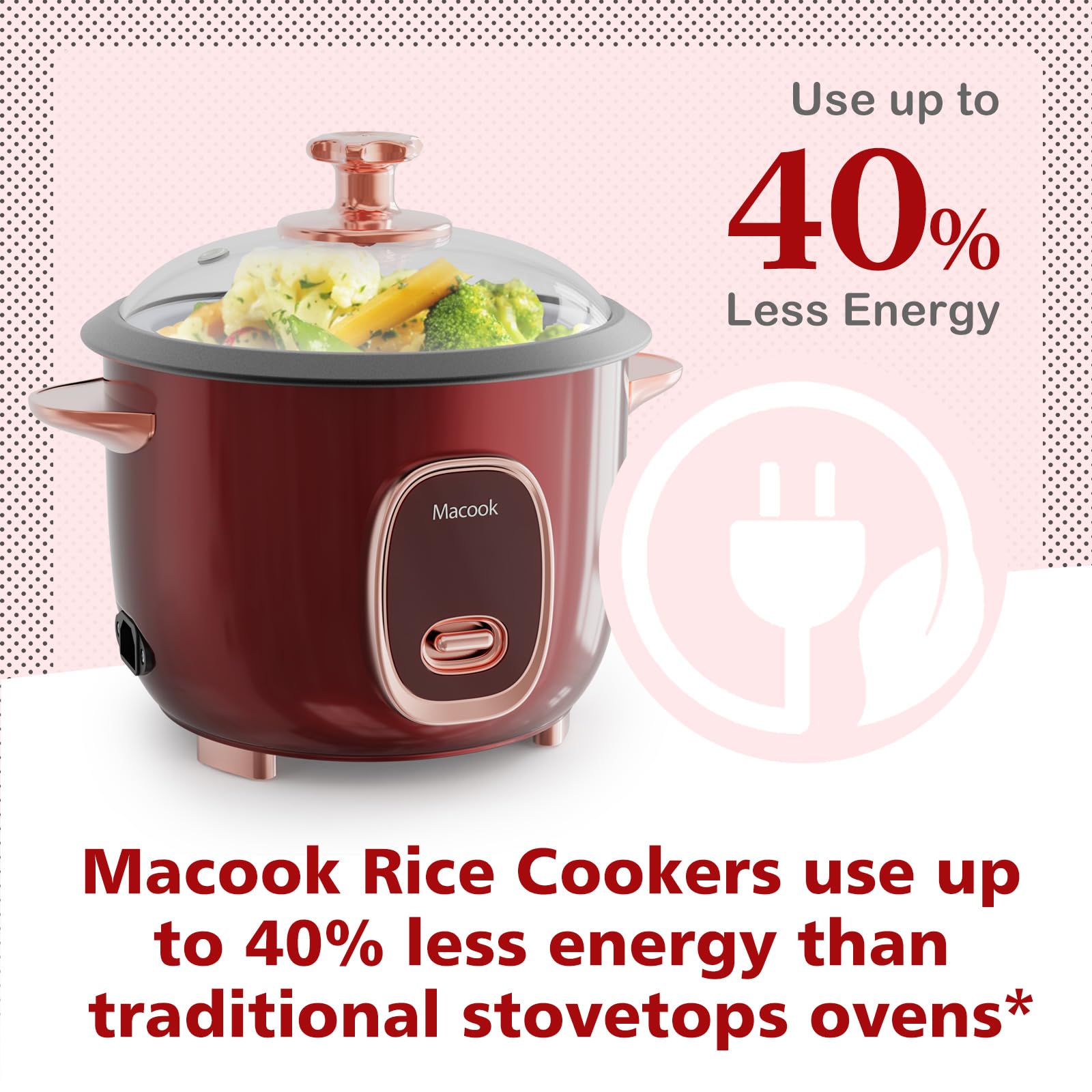 Macook Mini Rice Cooker Small Rice Cooker 3 Cup, Portable Travel Rice Cooker, Auto Keep Warm
