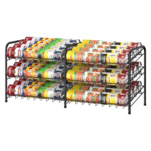 mooace can rack organizer, 2 in 1 can storage dispenser holds up to 72 cans, can organizer for pantry kitchen cabinet, black