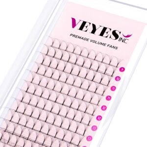 veyes inc lash extension supplies premade fans eyelash extensions mixed tray 7d 0.07 d curl 9-16mm short stem volume lashes matte black 320fans