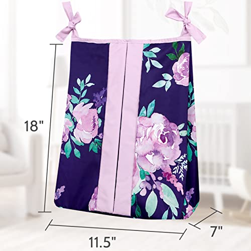 TANOFAR Diaper Organizer Girls, 2pcs Diaper Stacker, Caddy Organizer Easy Access & Dustproof Diaper Bag Portable Hand, Purple Flower