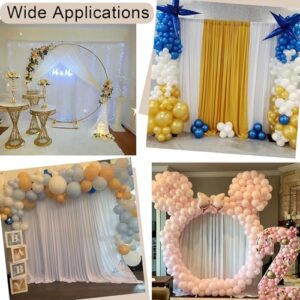 40ft×10ft Wrinkle Free White Backdrop Curtain for Wedding Party, 8 Panels 5×10ft Thick Silky Polyester Photo Backdrop Drapes Curtains for Parties Birthday Baby Shower Baptism Photography Home Decor