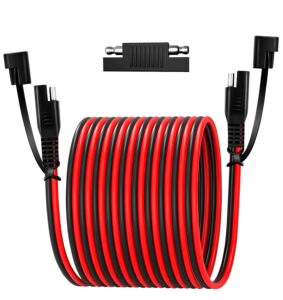 hndjyt sae extension cable 12awg 12ft,sae to sae quick disconnect wire harness sae connector solar panel extension cable plug for trolling motor automotive rv battery motorcycle cars tractor