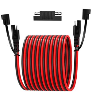 HNDJYT SAE Extension Cable 12AWG 12FT,SAE to SAE Quick Disconnect Wire Harness SAE Connector Solar Panel Extension Cable Plug for Trolling Motor Automotive RV Battery Motorcycle Cars Tractor