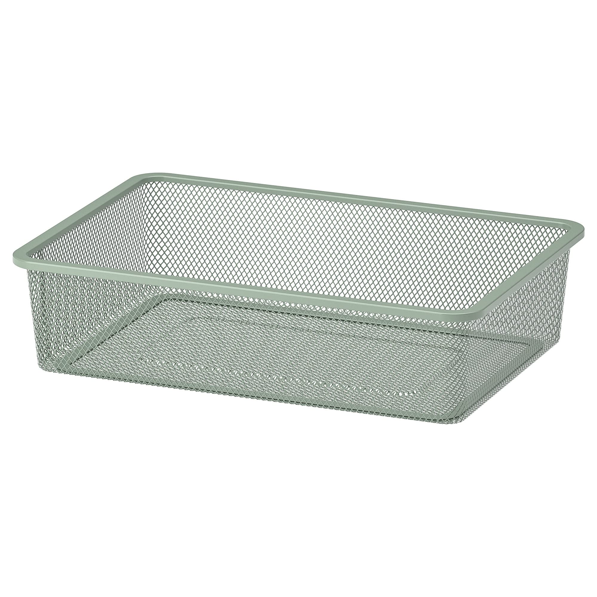 Ikea TROFAST mesh storage box, 42x30x10 cm, light green-grey