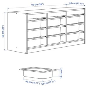 Ikea CABINET TROFAST Storage Combination, 56x39x22 inches, White