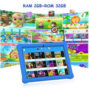 Kids Tablet 10 inch, Android Tablet for Kids, 2GB RAM 32GB ROM Android 11 Tablets IPS Touch Screen 1280x800, Iwawa & Parent Control Toddler Tablet, WiFi, Dual Camera, 6000mAh Battery, Shockproof Case