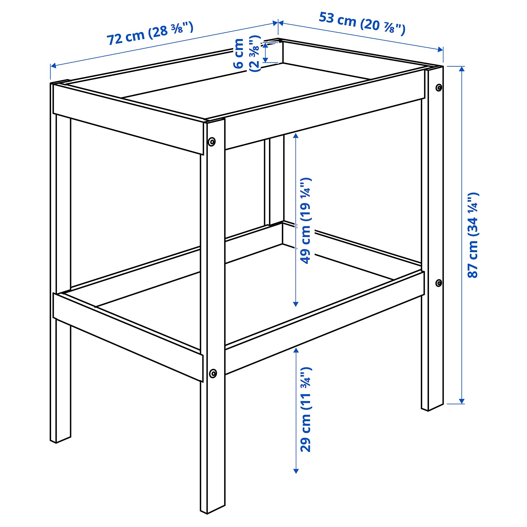 Ikea SNIGLAR changing table, 72x53 cm, beech/white