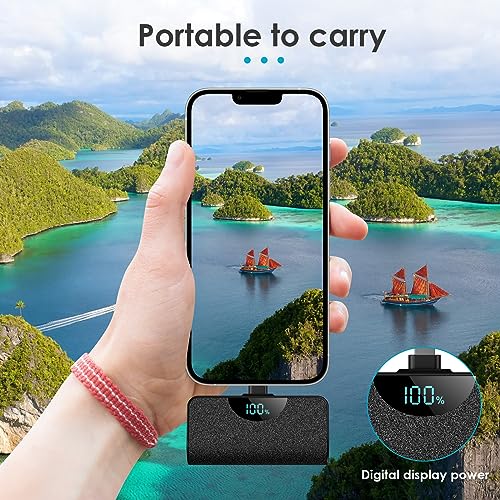 [2 Pack] Small Portable Charger 5200mAh for iPhone,Ultra Compact PD Fast Charging Power Bank,LCD Display Mini Battery Pack Compatible with iPhone 14/14 Pro Max/13/13 Pro Max/12/12 Pro/11/XR/X/8/7 etc