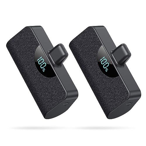 [2 Pack] Small Portable Charger 5200mAh for iPhone,Ultra Compact PD Fast Charging Power Bank,LCD Display Mini Battery Pack Compatible with iPhone 14/14 Pro Max/13/13 Pro Max/12/12 Pro/11/XR/X/8/7 etc