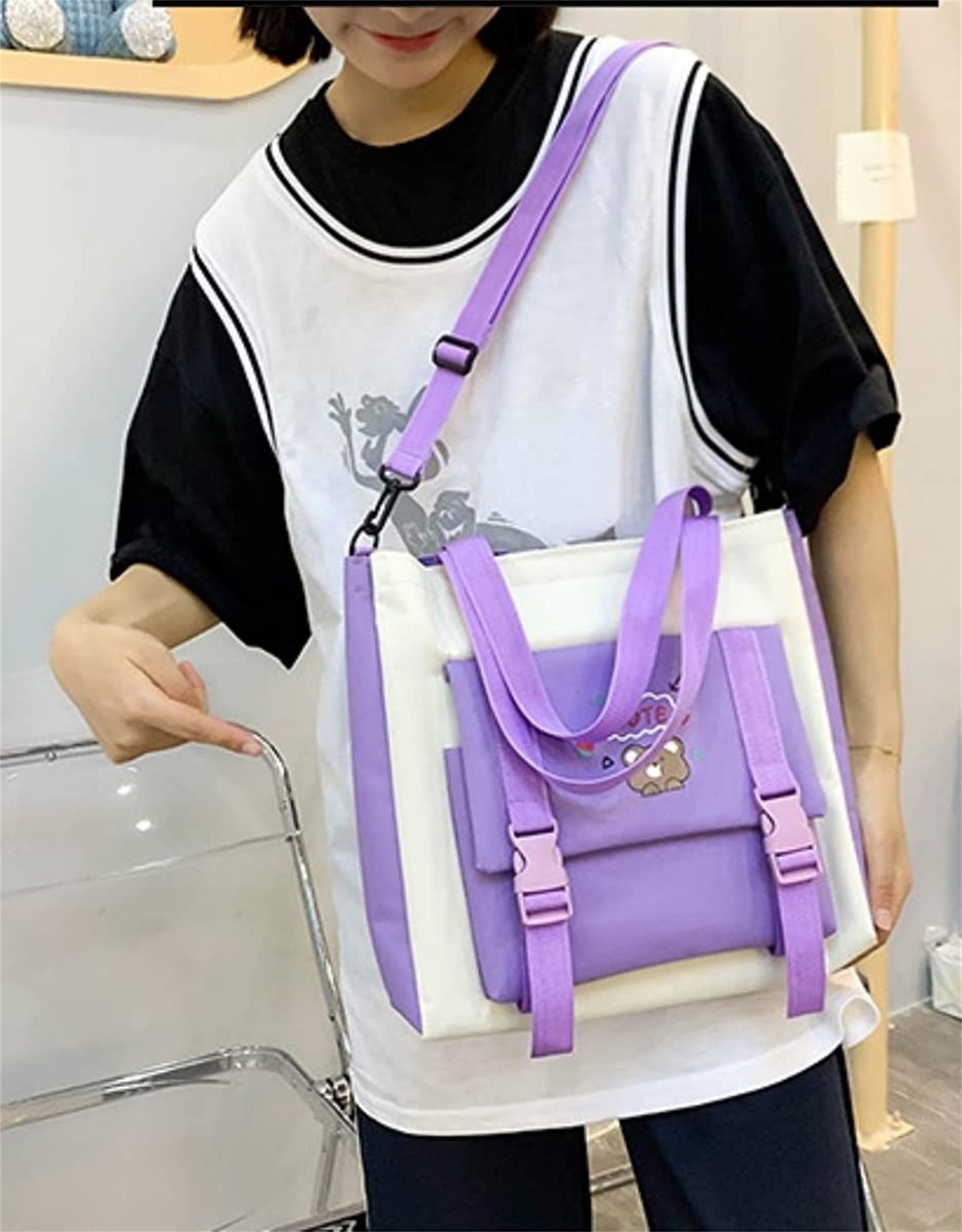 5Pcs Accessories Backpack with Pin & Set Cute Backpack Kawaii Backpack School Bags for Teen Girl