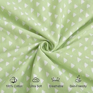 PHF 100% Cotton Baby Sleep Sack, 0-6 Months Baby Wearable Blanket, 2-Way Zipper Infant Sleeping Sack for Baby Boys Girls, 2 Pack Comfy Small Size Sleeveless Sleeping Bags, Dinosaur & Green Geometry