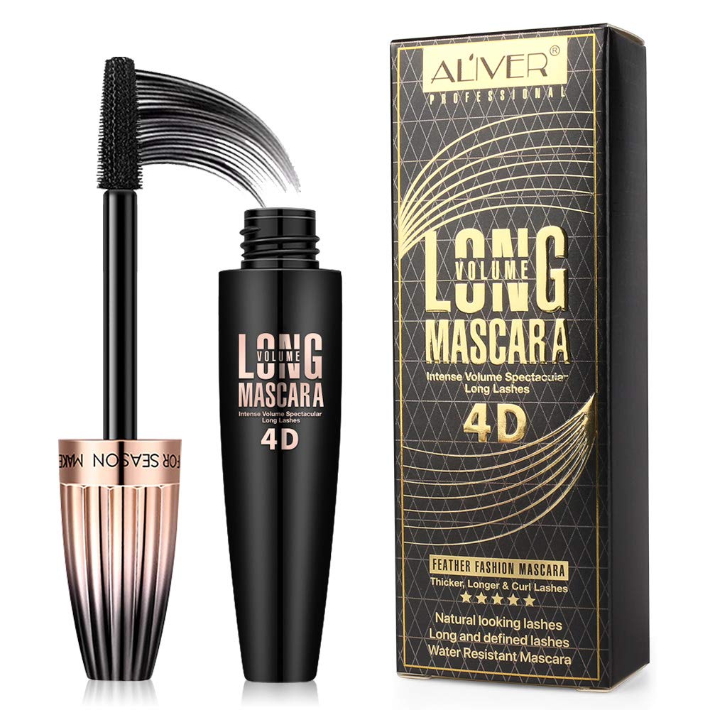 4D Silk Fiber Lash Mascara- Waterproof Mascara Black Volume and Length, Easily to Create Amazing Lashes for Thicker, Long Lasting and Curly Eyelashes