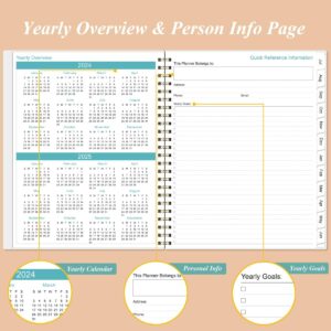 2024-2025 Planner - A4 Weekly & Monthly Planner to Achieve Goals & Increase Productivity, July 2024 - June 2025, 8.5" x 11", Rose Leaf