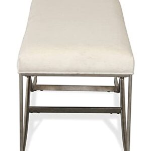 Roundhill Furniture Mantalia Upholstered Bench with Metal Frame, Champagne