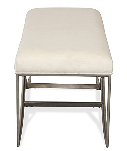 Roundhill Furniture Mantalia Upholstered Bench with Metal Frame, Champagne