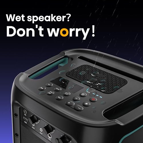 Hisense Ultimate Wireless Outdoor/Indoor Party Speaker with subwoofer, 2.0CH, 300W, IPX4 Waterproof,15 Hour Long-Lasting Battery, Bluetooth5.0, DJ and Karaoke Mode (HP100)