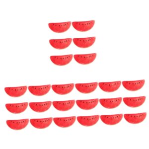 orfofe 24 pcs simulated watermelon photo prop fake watermelon slices watermelon toy fake watermelon prop faux vegetables children toys artificial food foam red fruit slices