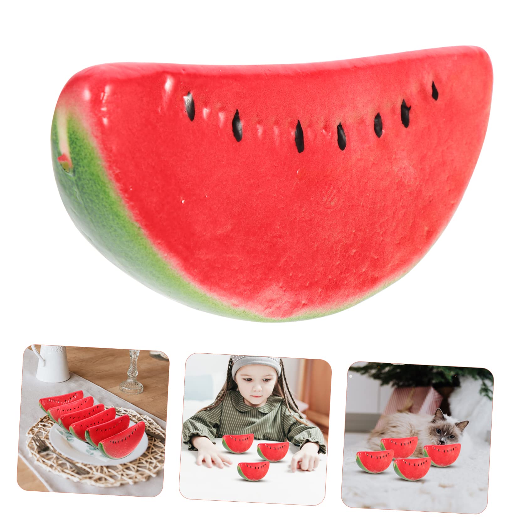 ORFOFE 24 Pcs Simulated Watermelon Photo Prop Fake Watermelon Slices Watermelon Toy Fake Watermelon Prop Faux Vegetables Children Toys Artificial Food Foam Red Fruit Slices