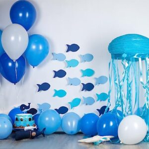 EUFARS Blue Balloons 12 inch, 100 Pack Blue Light Blue and White Balloons for Blue Balloon Arch Birthday Baby Shower Wedding Party Decorations