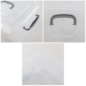 Zopnny 2-Pack Plastic Storage Latch Box, Clear Containers with Lids, 8 L