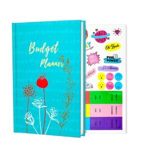 budget planner, monthly accounts book and bill tracker, undated financial organizer, expense tracker notebook with storage pocket, manage optimize your finance, 7" x 10"