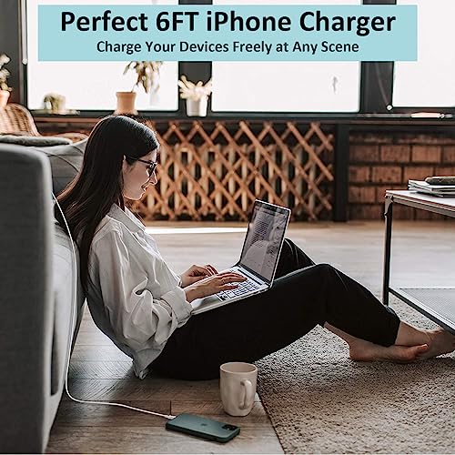 iPhone Fast Charger, iPhone Charger Fast Charging 2Pack PD 6FT Type C Quick USB C to Lightning Cable Cord Fast Charger iPhone USB C Wall Block Plug for iPhone 14 13 12 11 Pro Max XR XS X,iPad AirPods