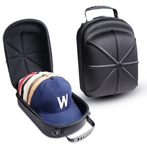 aukura hat case for baseball caps, hard hat organizer, hat holder for traveling & home storage, with handle and shoulder strap, smash-proof, dust-proof hat protector